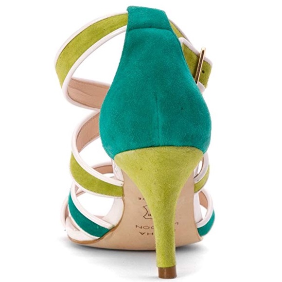 NIB Colorblock Strappy Kitten Heel Sandals - Picture 4 of 4